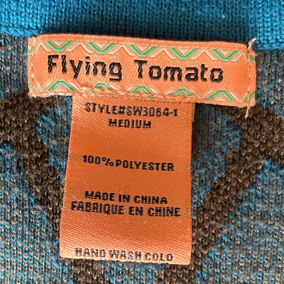 ANTHROPOLOGIE FLYING TOMATO KNIT PULLOVER DRESS, BROWN/TEAL/SZ M - Picture 4 of 10